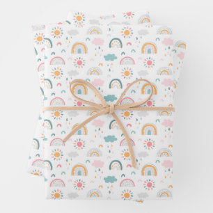 Cute Weather Pattern Inpakpapier Vel