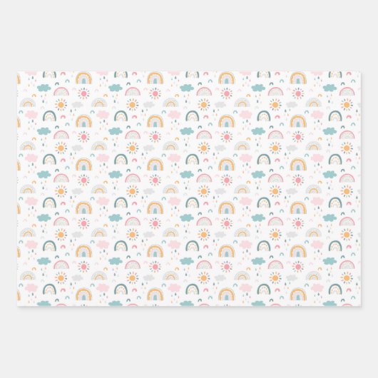 Cute Weather Pattern Inpakpapier Vel (Voorkant)