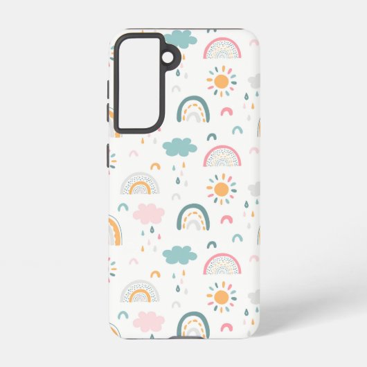 Cute Weather Pattern Samsung Galaxy Hoesje (Achterkant)