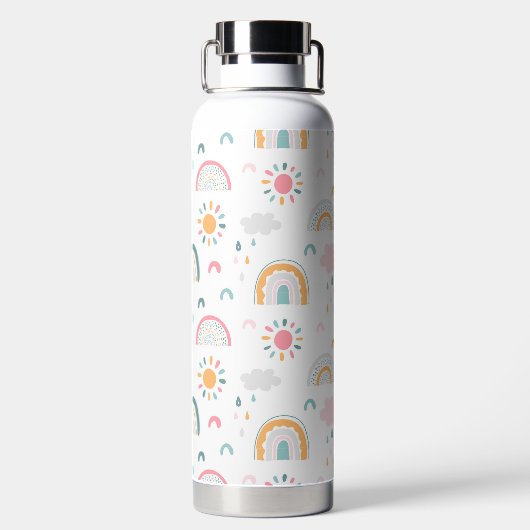 Cute Weather Pattern Waterfles (Achterkant)