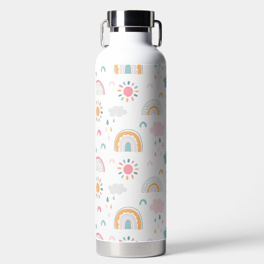 Cute Weather Pattern Waterfles (Voorkant)