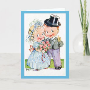 Cute Wedding Card, gewijzigd  Bride & Groom Kaart