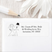 Cute Wedding Couple Return Address Label Stickers (Insitu)