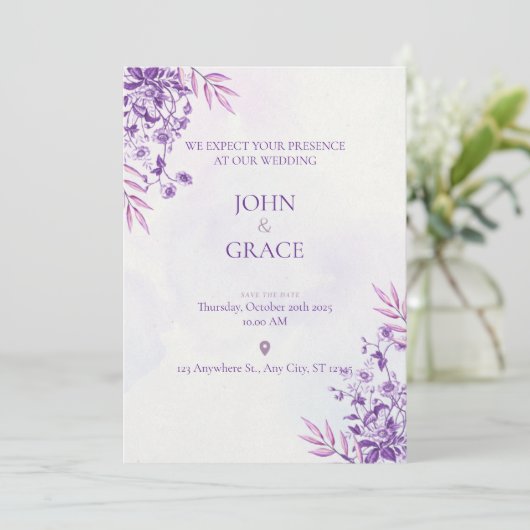 CUTE wedding invitation card (Debout devant)