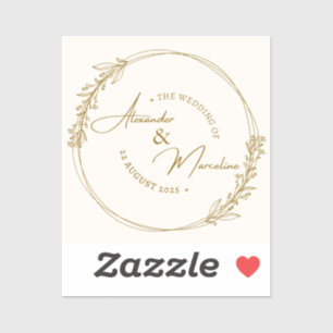 Cute Wedding Kaart Sticker