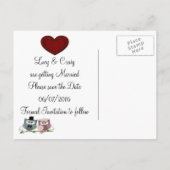 Cute Wedding Owls Aankondigingskaart (Achterkant)