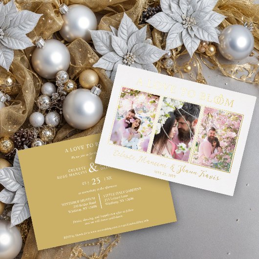 Cute Wedding Rings Sophisticated 3 Multi Photos Folie Uitnodiging