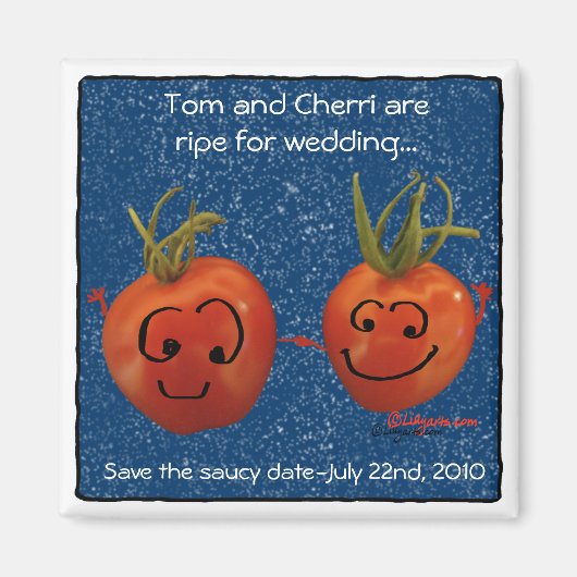 Cute Wedding Tomates Save the Date Magnets Magneet (Voorkant)