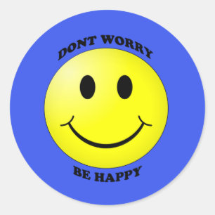 Cute Wees niet blij om Smiley Face Blue Sticker