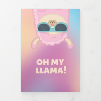 Cute Wees Uniek Wees Jij Llama Koningin Verjaardag Drieluik Kaart