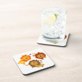 Cute Weightless Cartoon Lions Onderzetter Set (Rechterzijde)