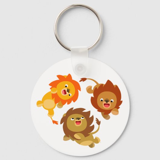 Cute Weightless Cartoon Lions Sleutelhanger (Voorkant)