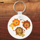 Cute Weightless Cartoon Lions Sleutelhanger (Voorkant)
