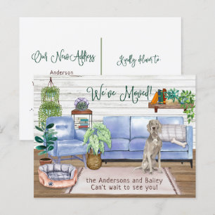 Cute Weimaraner Cozy New Home Moving Aankondigingskaart
