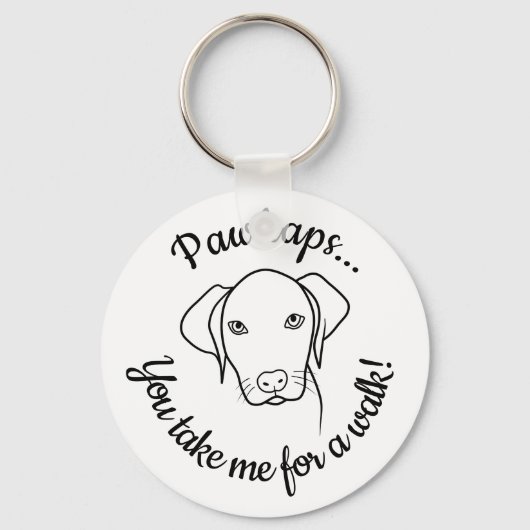 Cute Weimaraner dog heeft een wandeling nodig Sleutelhanger (Voorkant)