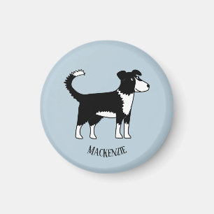 Cute Welsh Border Collie Sheepdog Custom Name Magneet