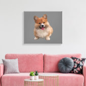 Cute Welsh Corgi Canvas Wall Art (Insitu (Woonkamer))