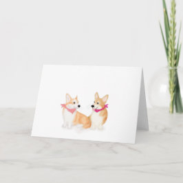 Cute Welsh corgis draagt een roze bandanas blanco Kaart
