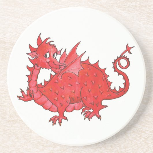 Cute Welsh Red Dragon Onderzetter (Voorkant)