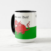 Cute Welsh Red Dragon Ringer Mug (Devant gauche)
