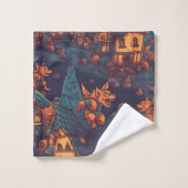 Cute Werewolves die rond een dorp lopen Bad Handdoek (Wasdoekje)