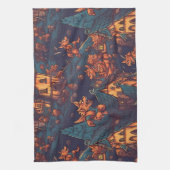 Cute Werewolves die rond een dorp lopen Theedoek (Verticaal)