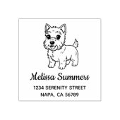 Cute West Highland Terrier Dog Address Rubberstempel (Afrduk)
