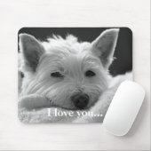 Cute West Highland Terrier Dog Mousemat / Mousepad Muismat (Met muis)