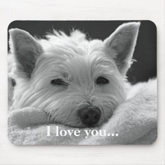Cute West Highland Terrier Dog Mousemat / Mousepad Muismat (Voorkant)