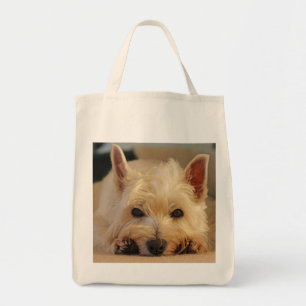 Cute West Highland Terrier Dog Shopping Bag Tote Bag