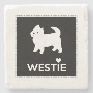 Cute West Highland Terrier - I Love Westies Stenen Onderzetter