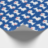 Cute West Highland Terrier Westie Pattern Cadeaupapier (Hoek)