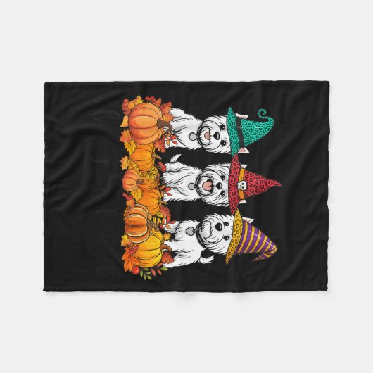 Cute West Highland White Terrier Happy Fall Ya'll Fleece Deken (Voorkant (Horizontaal))