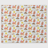 Cute Western Cowboy Pattern Baby shower Cadeaupapier (Vlak)