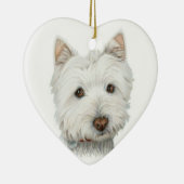 Cute Westie Dog Heart Ornament (Rechts)