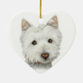 Cute Westie Dog Heart Ornament (Achterkant)