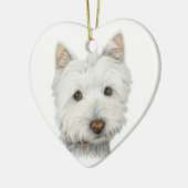 Cute Westie Dog Heart Ornament (Links)