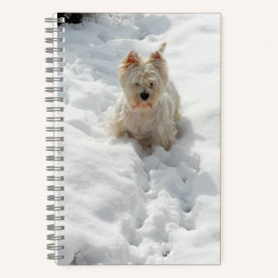 Cute Westie Dog in Sneeuwdagboek Notitieboek