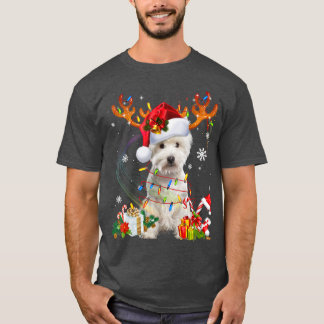 Cute Westie Dog licht de Santa Hat Sweater Xmas-bo T-shirt