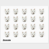 Cute Westie Dog Ronde Sticker (Vel)