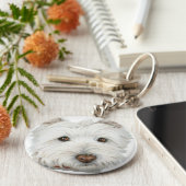 Cute Westie Dog Sleutelhanger (Zijkant)
