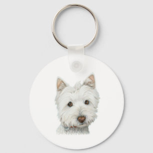 Cute Westie Dog-sleutelketen Sleutelhanger