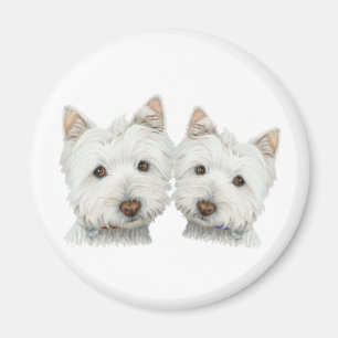 Cute Westie Dogs Magneet