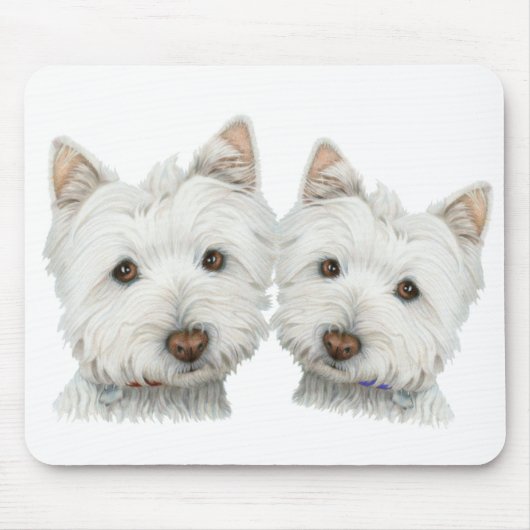 Cute Westie Dogs Muismat (Voorkant)