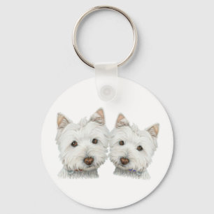 Cute Westie Dogs Sleutelhanger
