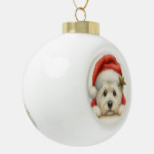 Cute Westie Keramische Bal Ornament (Links)