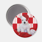 Cute Westie Pup Christmas Frigo Magnet (Recto/Verso)