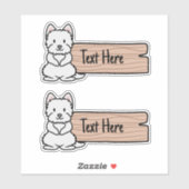 Cute Westie Terrier Étiquette (Feuille)
