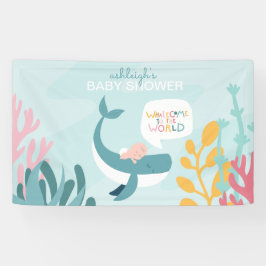 Cute Whale Baby shower Spandoek