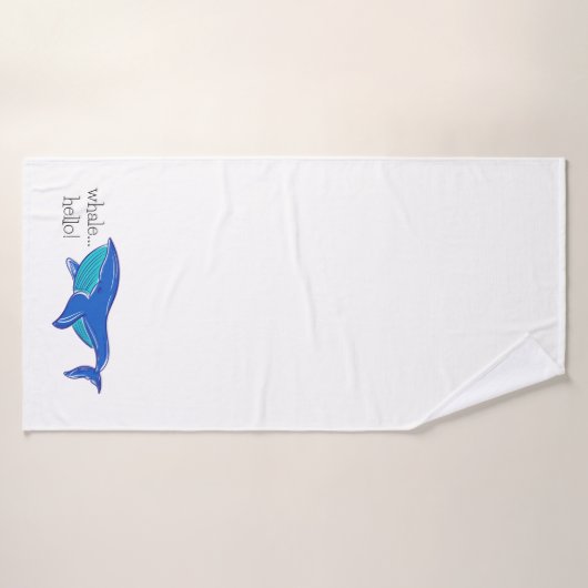 Cute Whale Hallo Bath Towel Badhanddoek (Badhanddoek)